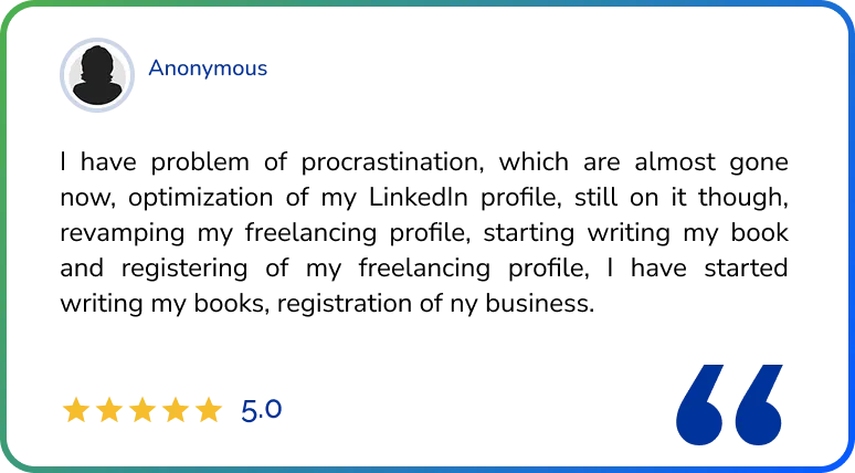Anonymous 2 Testimonial
